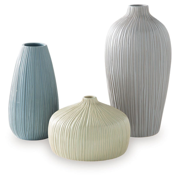 Eiderman Vase Set (Set of 3) Gray / Blue / Green