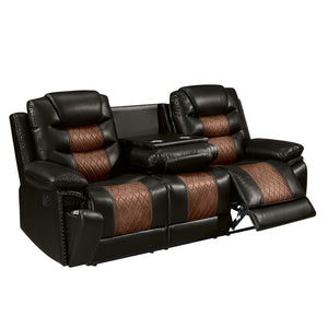 Nikko - Sofa With Dual Recliner - Two Tone Brown