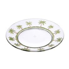 Palm Tree Design 9" Acrylic Dinner Plates (Set of 4) Crystal Clear Reusable Unbreakable Kitchen Plates Bpa Free Dishwasher Safe - Clear