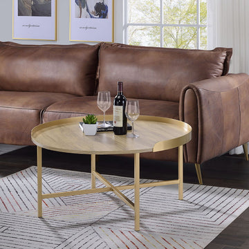 Mithea - Coffee Table - Oak & Gold