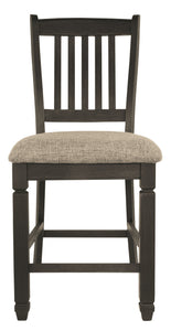 Tyler - Black / Grayish Brown - Upholstered Barstool (Set of 2)