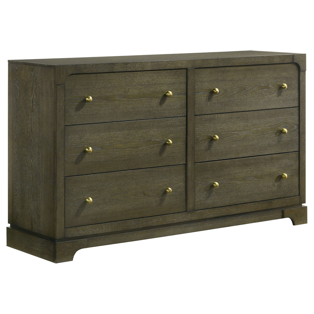 Gran Park - 6-Drawer Dresser Cabinet - Dark Cocoa