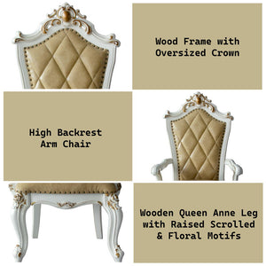 Picardy - Arm Chair (Set of 2) - Butterscotch Synthetic Leather & Antique Pearl
