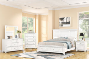 Jamestown - 6/6 Eastern King 5 Piece Bedroom Set (Bed, Dresser, Mirror, Chest, Nightstand) - White