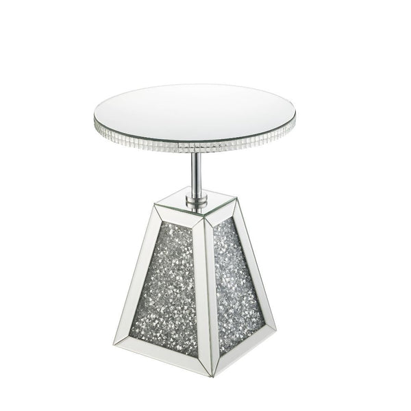 Noralie 20" Accent Table Mirrored & Faux Diamonds