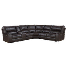 Saul - Power Motion Sectional Sofa - Espresso Leather-Aire