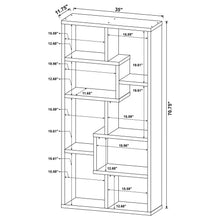 Theo 71-inch 6-shelf Bookshelf – White