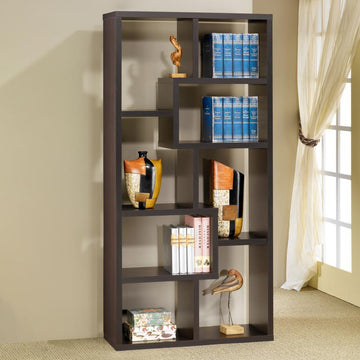 Theo 71-inch 6-shelf Bookshelf – Cappuccino