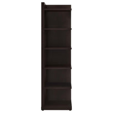 Alder 71-inch 6-shelf Corner Bookcase – Cappuccino