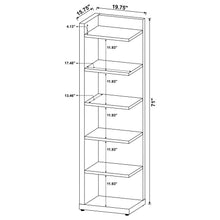 Alder 71-inch 6-shelf Corner Bookcase – Cappuccino