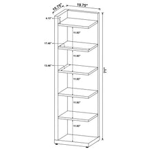 Alder 71-inch 6-shelf Corner Bookcase – Cappuccino