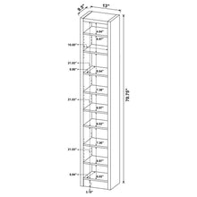 Eliam 71-inch 8-shelf Bookcase – Cappuccino