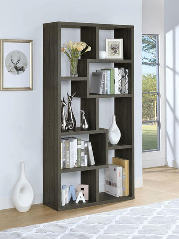Theo 71-inch 6-shelf Bookshelf – Weathered Grey