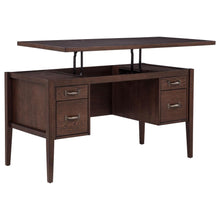 Graham 4-Drawer Lift-Top Computer Desk – Walnut Brown