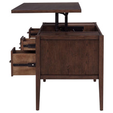 Graham 4-Drawer Lift-Top Computer Desk – Walnut Brown