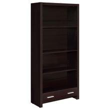 Skylar 71-inch 4-shelf Bookcase with Drawer – Cappuccino