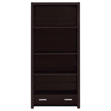 Skylar 71-inch 4-shelf Bookcase with Drawer – Cappuccino