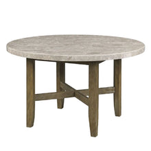 Karsen - Dining Table With Marble Top - Natural Marble Top & Rustic Oak