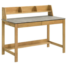 Besler 47-inch SmartTop™ Writing Desk with Shelf – Cement / Natural