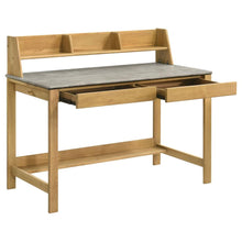 Besler 47-inch SmartTop™ Writing Desk with Shelf – Cement / Natural