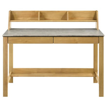 Besler 47-inch SmartTop™ Writing Desk with Shelf – Cement / Natural