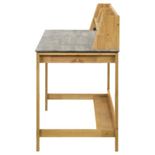 Besler 47-inch SmartTop™ Writing Desk with Shelf – Cement / Natural