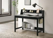 Besler 47-inch SmartTop™ Writing Desk with Shelf – Grey Stone / Black