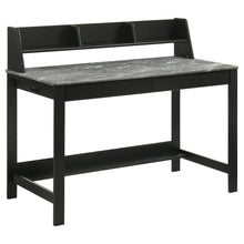Besler 47-inch SmartTop™ Writing Desk with Shelf – Grey Stone / Black