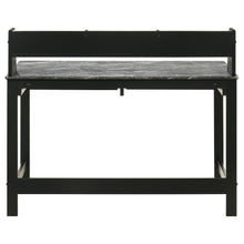 Besler 47-inch SmartTop™ Writing Desk with Shelf – Grey Stone / Black