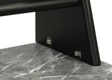 Besler 47-inch SmartTop™ Writing Desk with Shelf – Grey Stone / Black