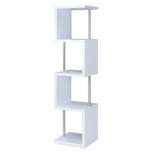 Baxter 67-inch 3-shelf Bookshelf White and Chrome – White