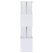 Baxter 67-inch 3-shelf Bookshelf White and Chrome – White