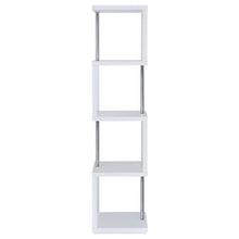 Baxter 67-inch 3-shelf Bookshelf White and Chrome – White