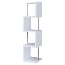 Baxter 67-inch 3-shelf Bookshelf White and Chrome – White