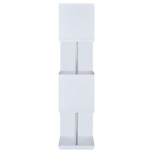 Baxter 67-inch 3-shelf Bookshelf White and Chrome – White