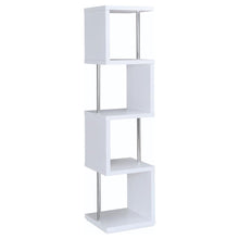 Baxter 67-inch 3-shelf Bookshelf White and Chrome – White