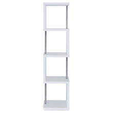 Baxter 67-inch 3-shelf Bookshelf White and Chrome – White
