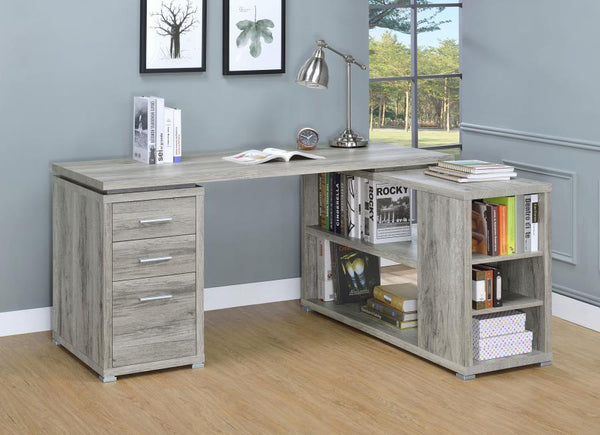 Yvette 60-inch 3-drawer L-Shape Computer Desk – Grey Driftwood