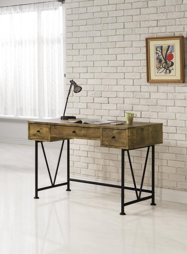 Analiese 47-inch 3-drawer Writing Desk – Rustic Nutmeg
