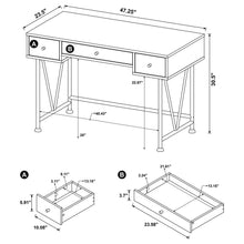 Analiese 47-inch 3-drawer Writing Desk – Rustic Nutmeg