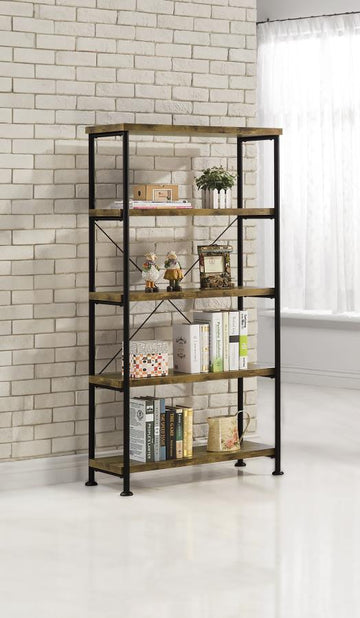 Analiese 63-inch 4-shelf Bookshelf – Rustic Nutmeg