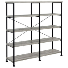 Analiese 63-inch 4-shelf Double Bookshelf – Grey Driftwood