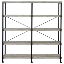 Analiese 63-inch 4-shelf Double Bookshelf – Grey Driftwood