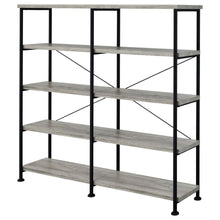 Analiese 63-inch 4-shelf Double Bookshelf – Grey Driftwood