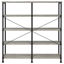 Analiese 63-inch 4-shelf Double Bookshelf – Grey Driftwood
