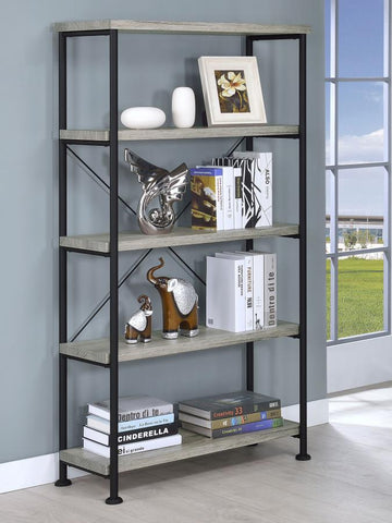 Analiese 63-inch 4-shelf Bookshelf – Grey Driftwood