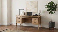 Goodson 64-inch 4-Drawer Double Pedestal Desk – Distressed Light Brown
