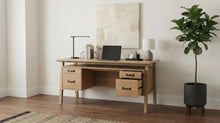 Goodson 64-inch 4-Drawer Double Pedestal Desk – Distressed Light Brown