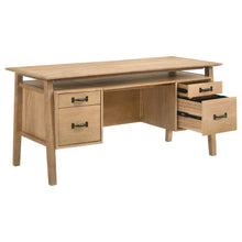 Goodson 64-inch 4-Drawer Double Pedestal Desk – Distressed Light Brown