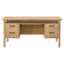 Goodson 64-inch 4-Drawer Double Pedestal Desk – Distressed Light Brown